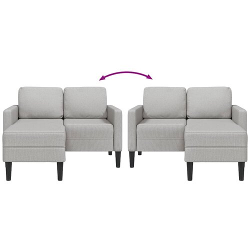 SOFA 2-sjed s ležaljkom u obliku slova L oblak siva 125 cm Slike