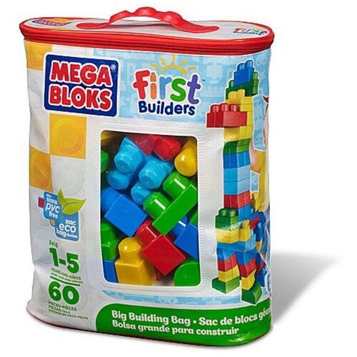 Mega Bloks - 60 kosov konstrukcijskih kock v torbici - klasične barve Cene