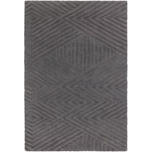 Asiatic Carpets Antracitno siva volnena preproga 160x230 cm Hague –