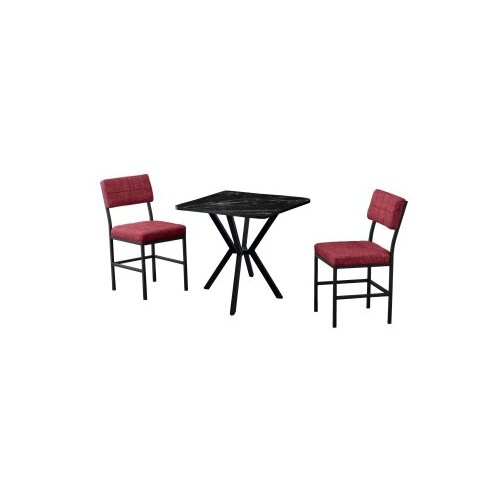 Hanah home Set Trpezarijski sto i 2 stolice Dubai Burgundy Black Cene