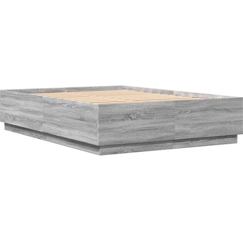  Okvir za krevet s LED svjetlima boja hrasta 140 x 200 cm drveni Slike