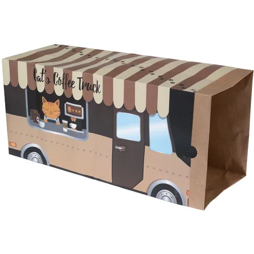 TIAKI papirnati tunel Coffee Truck za mačke - D&nbsp;60 x Š&nbsp;22 x V&nbsp;27&nbsp;cm