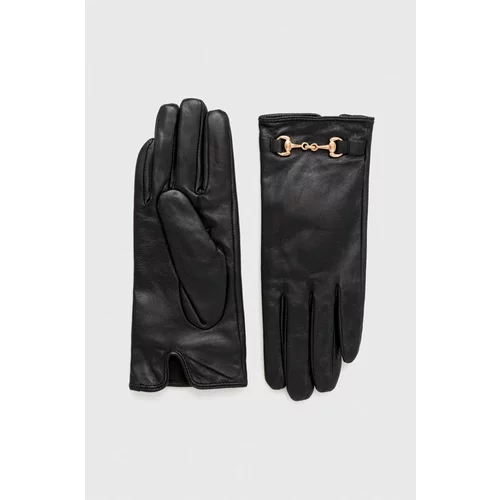 Morgan Kožne rukavice za žene, boja: crna