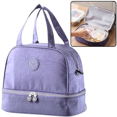  Funkcionalna i elegantna termo torba za ručak 27cm - ljubičasta Slike