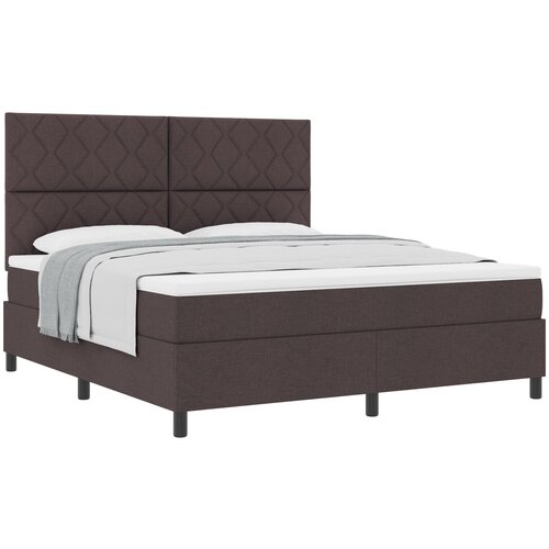 vidaXL Box Spring krevet s madracem tamnosmeđi Super King tkanina Cijene