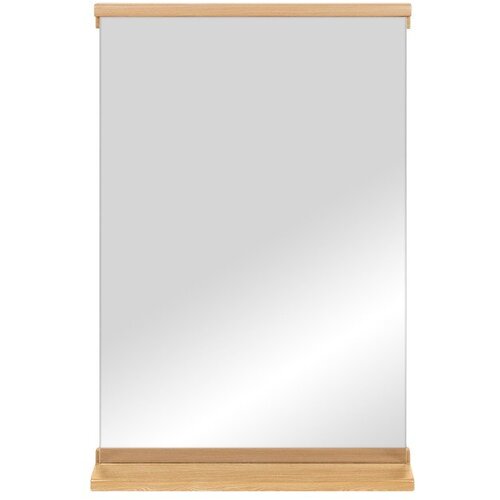 noo.ma Zidno ogledalo s policom s okvirom od masivnog drveta 50x75 cm Lun &ndash; Cijene
