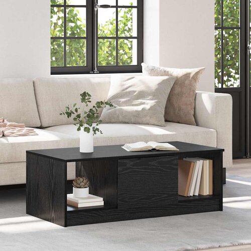 vidaXL Klubska miza Črni hrast 100 x 50 x 36 cm Konstruiran les Cene