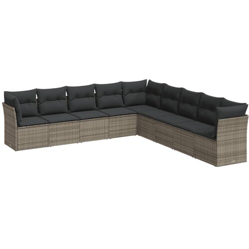 Maison Chic Seti vrtnega pohištva - Vrtna garnitura - Vrtni pohištvo set 9-delna z blazinami siv poli ratan, (21806008) Cene