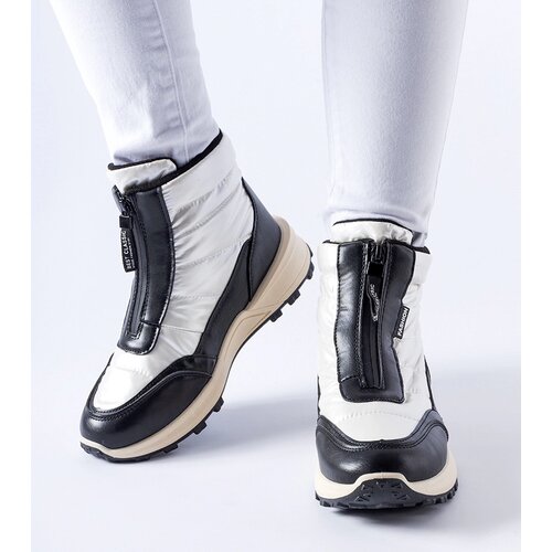 Gemre White insulated snow boots with a zipper Ritter Cene