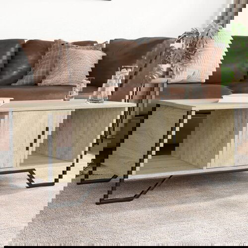 vidaXL Klubska mizica sonoma hrast 100x51x40 cm inženirski les Cene
