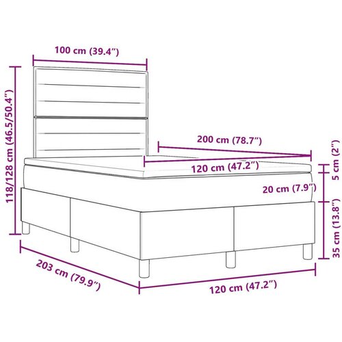  Okvir kreveta s du&amp;scaron;ekom krem 120x200 cm tkanina Slike