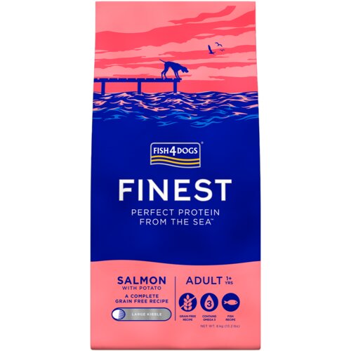 Fish4Dogs Finest Salmon, Large kibble - velike granule, losos 6 kg Cene