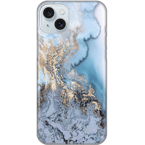Torbica silikonska print za iphone 15 plus 6.7 blue gold marble Slike