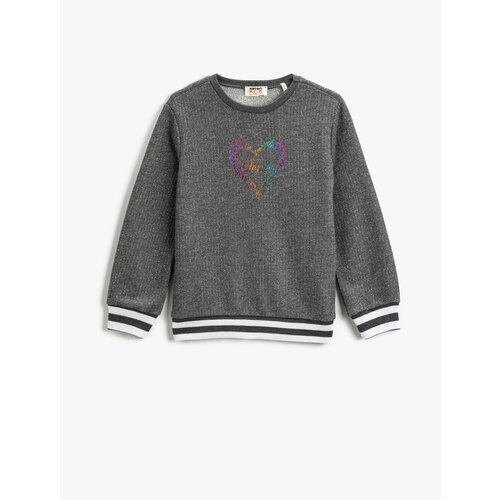 Koton Printed Sweatshirt with Stripe Stripe Detailed Slike