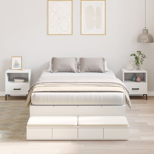 vidaXL Krevet s prostorom za pohranu Bijela Konstruirano drvo 120 x 190 cm Cene