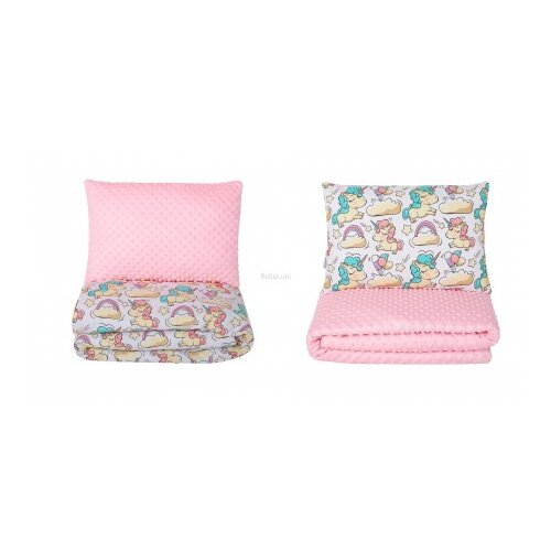  Dvostrani jorgan i jastuk 160x90 - ROZE JEDNOROG ( 7754 ) Slike