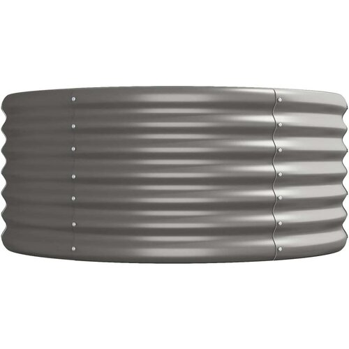 VidaXL Vrtna sadilica od čelika obloženog prahom 440 x 80 x 36 cm siva Slike