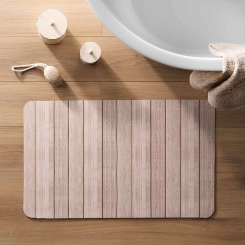 Douceur d int&amp;eacute;rieur Rjava gumijasta kopalni&amp;scaron;ka preproga 50x80 cm Calista &amp;ndash; Slike