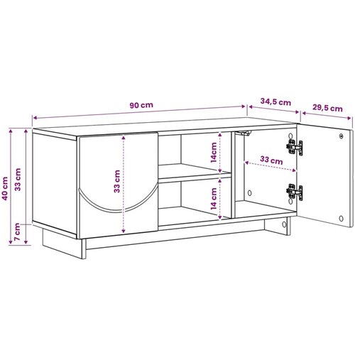  TV stalak 90 x 34 5 x 40 cm Betonska siva Konstruirano drvo - Betonska siva 90 x 34 5 x 40 cm Slike
