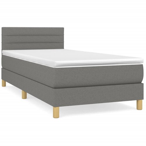 Maison Chic Box spring postelja - Vzmetna postelja z vzmetnico temno siva 100x200 cm blago SL6678, (21907646) Slike