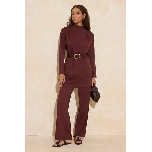 Trendyol Modest Ženski komplet Tctss26Us00014, Smeđi Slike