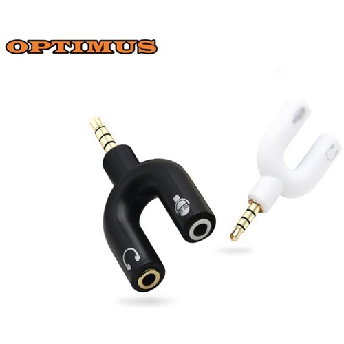 Optimus Audio Razdjelnik (Spliter) (3.5mm Mu&scaron;ki 4-polni na 2x 3.5mm Ženski, crni) Cijene
