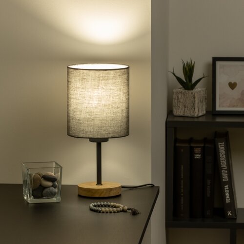  Brilagi - Stona lampa NUBILA WOOD 1xE27/25W/230V hrast/antracit Slike
