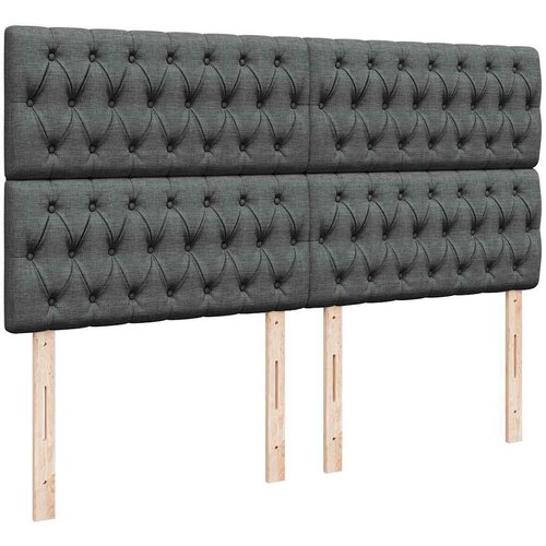 VidaXL Otomanski krevet s madracem tamnosivi 160x200cm od tkanine Slike