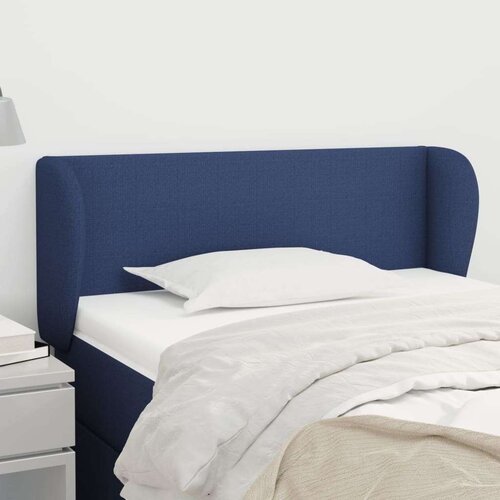  Vzglavje z u&amp;scaron;esi modro 83x23x78/88 cm blago Slike