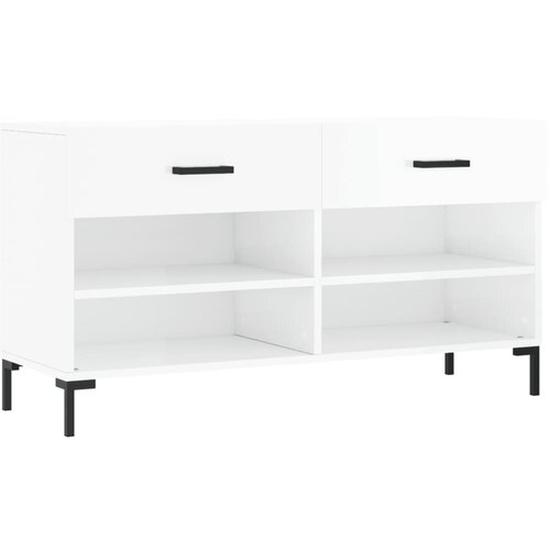 Maison Chic Regal za čevlje - Polica za čevlje visok sijaj bel 102x35x55 cm inženirski les, (21777984) Cene