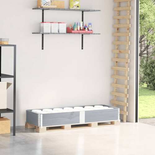 vidaXL Paletni okvir siv 150x50 cm trdna borovina Cene