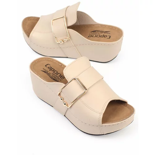 Capone Outfitters Mules - Beige - Wedge