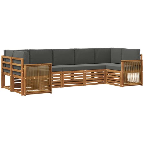 vidaXL Kotna sedežna garnitura z blazino 6 pcs Naravna in antracitna, (5000283850) Cene