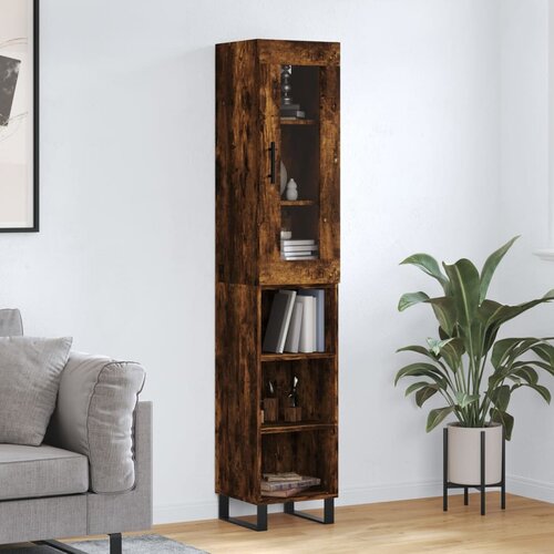 vidaXL Visoka komoda dimljeni hrast 34 5x34x180cm konstruiranog drva Cene