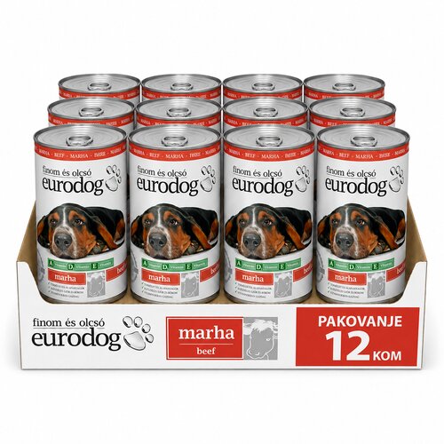 Euro dog Vlažna hrana za pse, Govedina, 1240g, 12 komada Cene