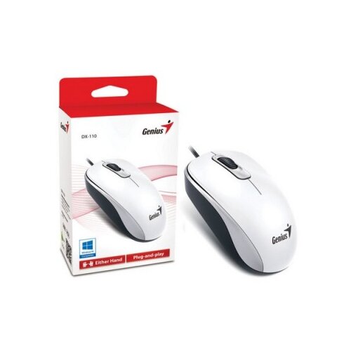 Genius miš DX-110 USB bijeli 1.000 DPI, USB veza,3 tipke, 1.5 m kabal Cijene