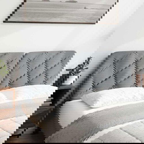Maison Chic posteljno vzglavje - vzglavna omarica - vzglavna stranica svetlo siva 120 cm blago, (21703920) Cene