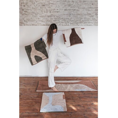Mette Ditmer Denmark belo-bež pralen bombažen tekač 70x150 cm figura &amp;ndash; Slike