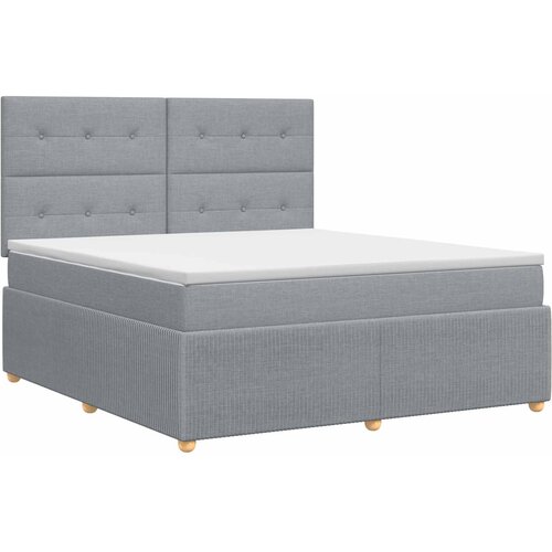 Boxspring krevet s madracem Svjetlosiva 180 x 200 cm Tkanina Slike