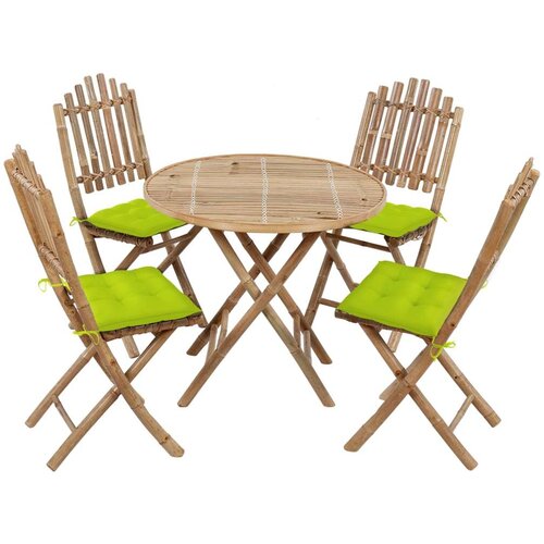  5-dijelni sklopivi vrtni blagovaonski set od bambusa Cijene