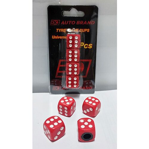 888 Car Accessories kapice ventila crveno-bele kockice 4kom Slike