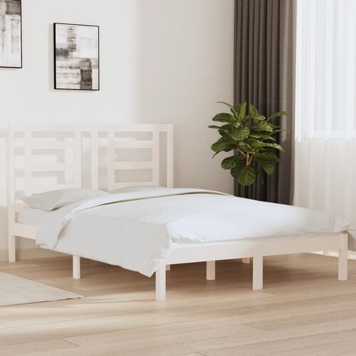 Furnova Posteljni okvir brez vzmetnice bel 140x190 cm trdna borovina, (21938439) Slike