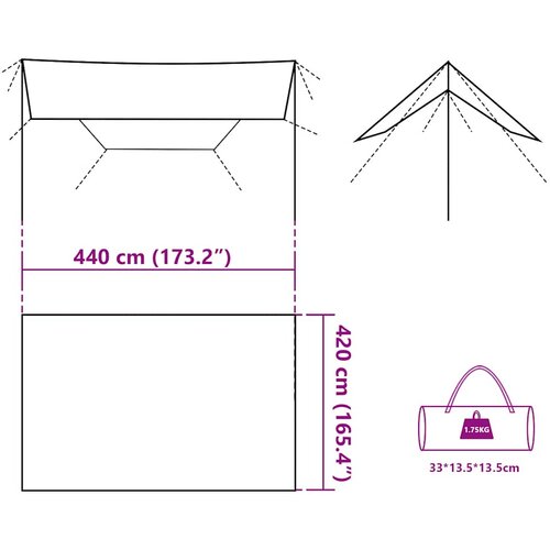  za kampiranje zelena 420 x 294 cm vodootporna Slike