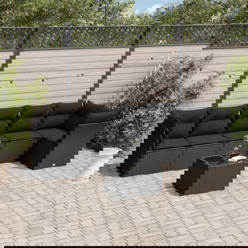 vidaXL 7-dijelni set vrtnih sofa od poliratana s jastucima crni Cijene