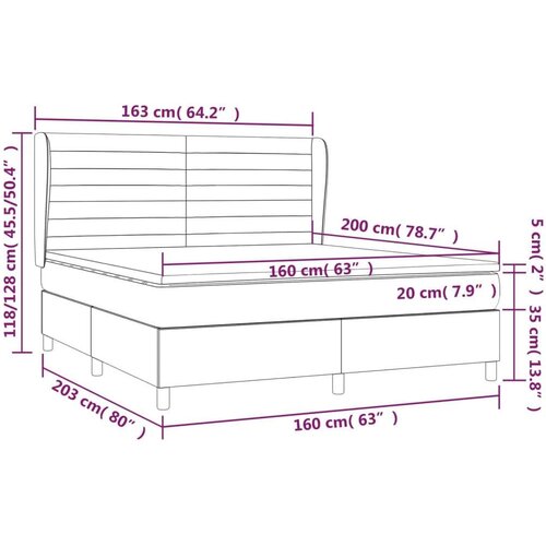 S oprugama i madracem plavi 160x200 cm od tkanine Slike