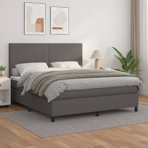 vidaXL Krevet s oprugama i madracem sivi 180 x 200 cm od umjetne kože Cijene