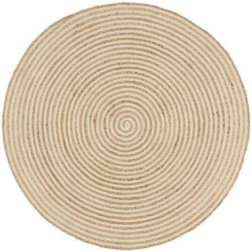 vidaXL Preproga iz jute bel spiralni dizajn ročno izdelana 90 cm Cene