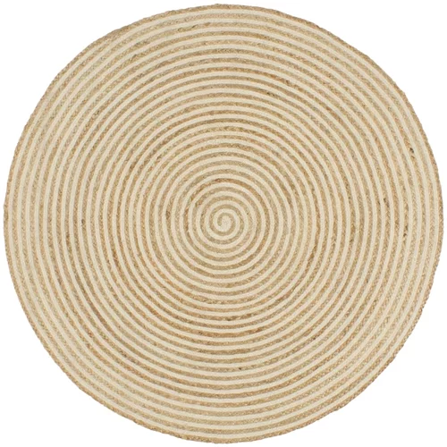 vidaXL Preproga iz jute bel spiralni dizajn ročno izdelana 90 cm