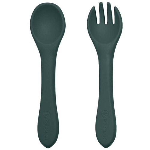 Petite &amp;amp; Mars Take&amp;amp;Match Silicone Cutlery pribor Misty Green 6 m+ 2 kos Slike