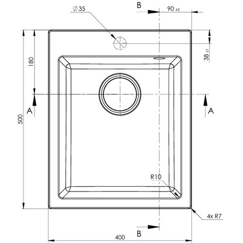 Sandonna sudopera vesta crna mat 400x500/190 mm Slike